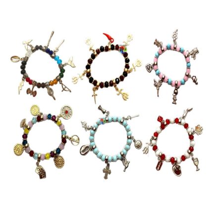 Pulseira de Cristais e Pingentes