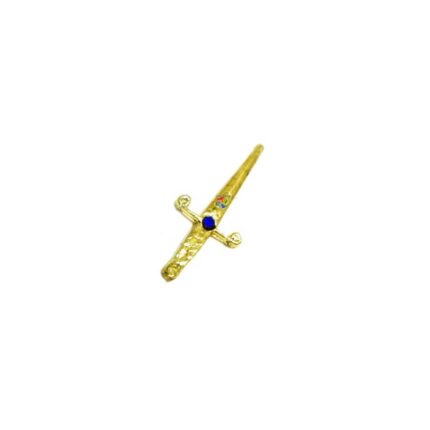 Punhal Dourado com Pedra Azul 5cm