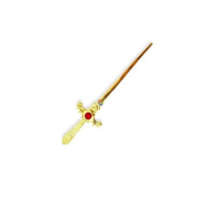 Punhal Dourado com Pedra Vermelha 17cm