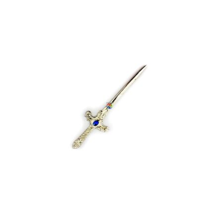 Punhal Prateado com Pedra Azul 9cm