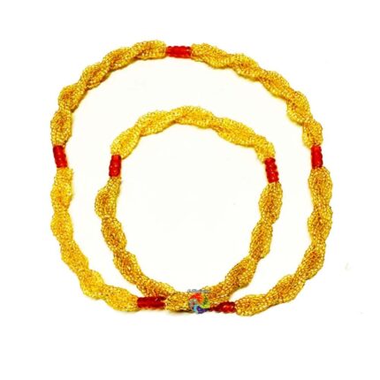 Brajá de Miçangão Trançado - Amarelo Cristal