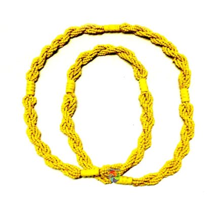 Brajá de Miçangão Trançado - Amarelo Porcelana