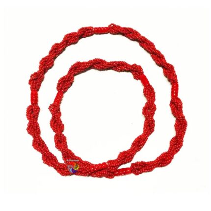 Brajá de Miçangão Trançado - Vermelho Porcelana