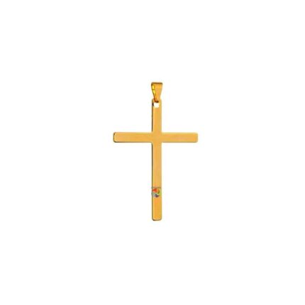 Crucifixo Metal Liso Dourado