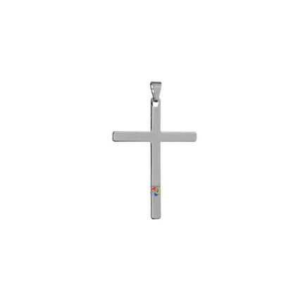 Crucifixo Metal Liso Prateado