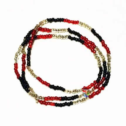 Guia Miçangão de Cristal Tricolor Preta/Vermelho/Branco