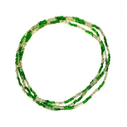 Guia Miçangão de Cristal Verde/Branca