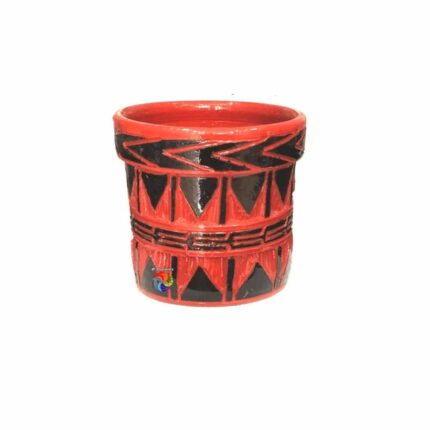 Vaso de Barro Marajoara - Vermelho com Preto