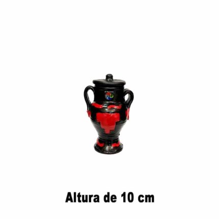 Quartinha Marajoara 00 Com Asa - Preta-Vermelha