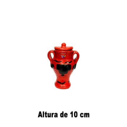 Quartinha Marajoara 00 Com Asa - Vermelha-Preta