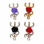 Pingente Garfo de Pomba Gira com Rosa